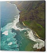 Aerial View Of Na Pali Coast, Kauai #1 Canvas Print