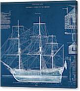 Antique Ship Blueprint Iv Canvas Print