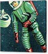 Astronaut In Outer Space #1 Canvas Print