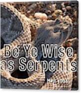 Be Ye Wise As Serpents Canvas Print