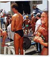 Body Builders Compete At Muscle Beach #1 Canvas Print