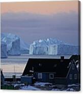 Colourful Houses And Blue Icebergs In #1 Canvas Print