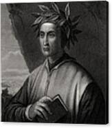Dante Alighieri, Italian Poet, 19th #1 Canvas Print