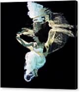 Female Dancer Underwater In Wedding #1 Canvas Print
