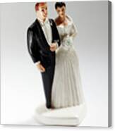 Figurine Of A Wedding Couple Cake Topper #1 Canvas Print
