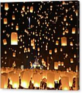 Floating Lanterns  Loi Krathong #1 Canvas Print
