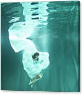 Girl Flying Underwater #1 Canvas Print