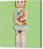 Girl Holding Doll #1 Canvas Print