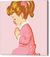 Girl Praying #1 Canvas Print