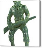 Green Soldier With Rifle #1 Canvas Print