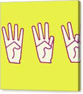 Hand Signs For 1,2,3,4,5 #1 Canvas Print