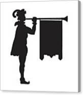 Herald With Horn Silhouette #1 Canvas Print