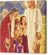 Jesus With Children And The Eldery #1 Canvas Print