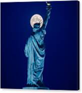 Moonrise Behind Liberty #1 Canvas Print