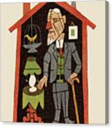 Old Man In Tiny House Canvas Print