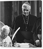 Pope John Paul Ii And Cardinal Ratzinger #1 Canvas Print