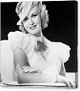 Portrait Of Ginger Rogers #1 Canvas Print
