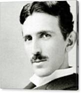 Portrait Of Nikola Tesla, 1890 Canvas Print