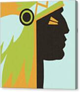 Profile Of Indian Chief #1 Canvas Print