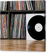 Records Leaning Against Shelves #1 Canvas Print