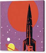 Rocket In Outer Space #1 Canvas Print