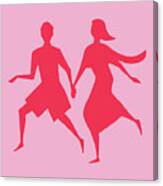 Silhouette Of Dancers #1 Canvas Print