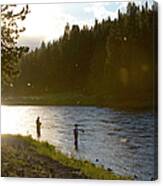 Silhouette Of Father And Son 8-10 #1 Canvas Print
