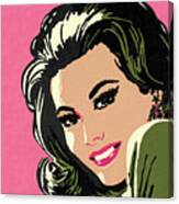 Smiling Dark Haired Woman #1 Canvas Print