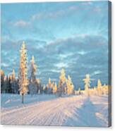 Snowy Winter Panoramic Landscape Canvas Print