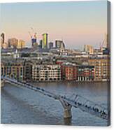 St Pauls Cathedral And Millennium #1 Canvas Print