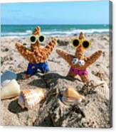 Starfish Couple Vacationing In Florida #1 Canvas Print