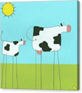 Stick-leg Cow I #1 Canvas Print