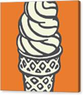 Swirled Soft Serve Ice Cream In Sugar Cone #1 Canvas Print