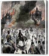 The Burning Of St Pauls Cathedral #1 Canvas Print