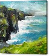 Painting Of The Cliffs Of Moher County Clare Ireland Canvas Print
