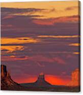 The Mittens And Merrick Butte At Sunset #1 Canvas Print