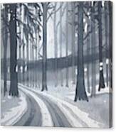 Trees In A Dark Winter Forrest Canvas Print