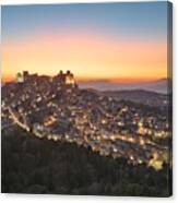 Troina, Sicily, Italy Hilltop Townscape #1 Canvas Print