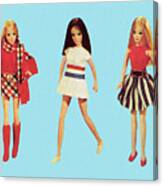 Two Blonde And One Brunette Fashion Dolls #1 Canvas Print