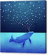 Whale Spouting Stars Canvas Print