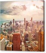 Chicago, Illinois, Usa Aerial Downtown #13 Canvas Print