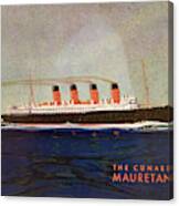 Cunard Line Promotional Brochure For Mauretania Circa 1930 Canvas Print