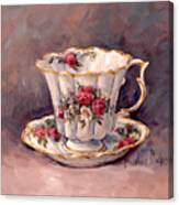 162 Rose Nosegay Teacup Canvas Print