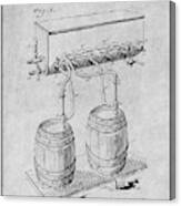 1897 Beer Keg Barrel Cold Air Pressure Apparatus Gray Patent Print Canvas Print