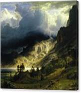 A Storm In The Rocky Mountains, Mt. Rosalie Canvas Print
