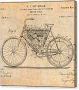 1901 Stratton Motorcycle Antique Paper Patent Print Canvas Print
