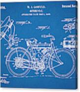 1919 W. J. Canfield Motorcycle Blueprint Patent Print Canvas Print