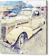 1937 Buick Model 38 Watercolor By Ahmet Asar Canvas Print