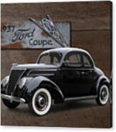 1937 Ford Coupe On Barnwood Canvas Print