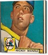 1952 Topps Mickey Mantle Canvas Print